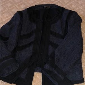 Elizabeth and James tweed jacket with ruffle